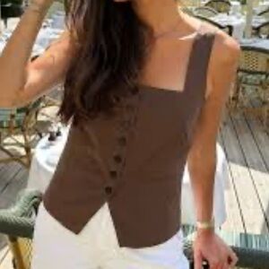 Mango Tailored Square Neck Vest